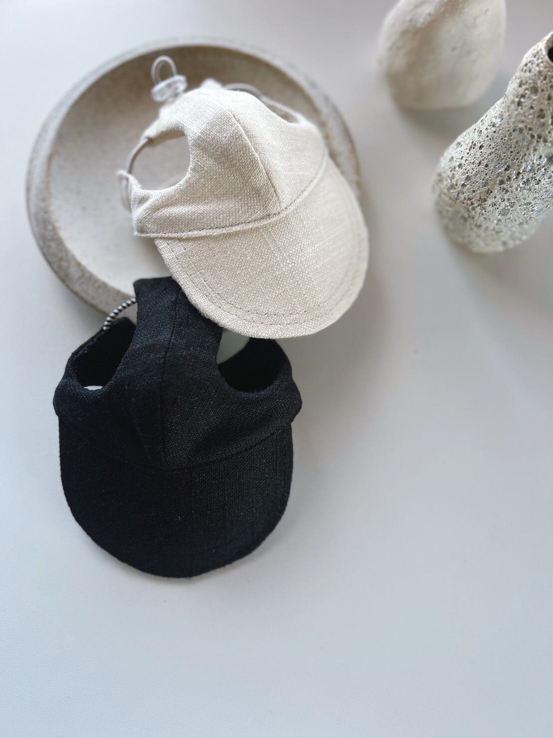 THE9SHOP 丸めて洗える SUMMER HAT オフホワイト×白