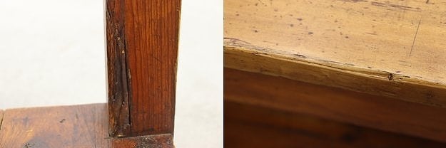 ヴィンテージ 無垢材 作業台 コンソール テーブル デスク 展示台
