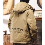 Hooded Patch Pocket Hip-Length Down Jacket ◇2color H0930
