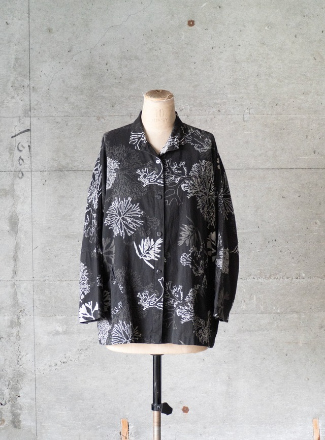 "富み子" 1990s Marine botanical print shirt