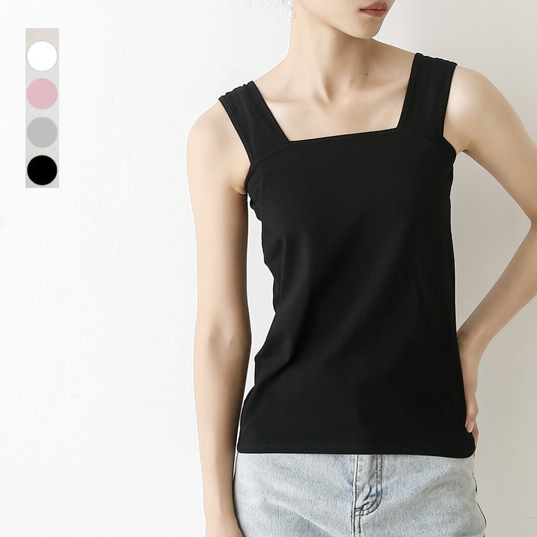 キャミソール Tシャツ レディース 韓国ファッション 着回し 体型カバー 7色展開 春夏