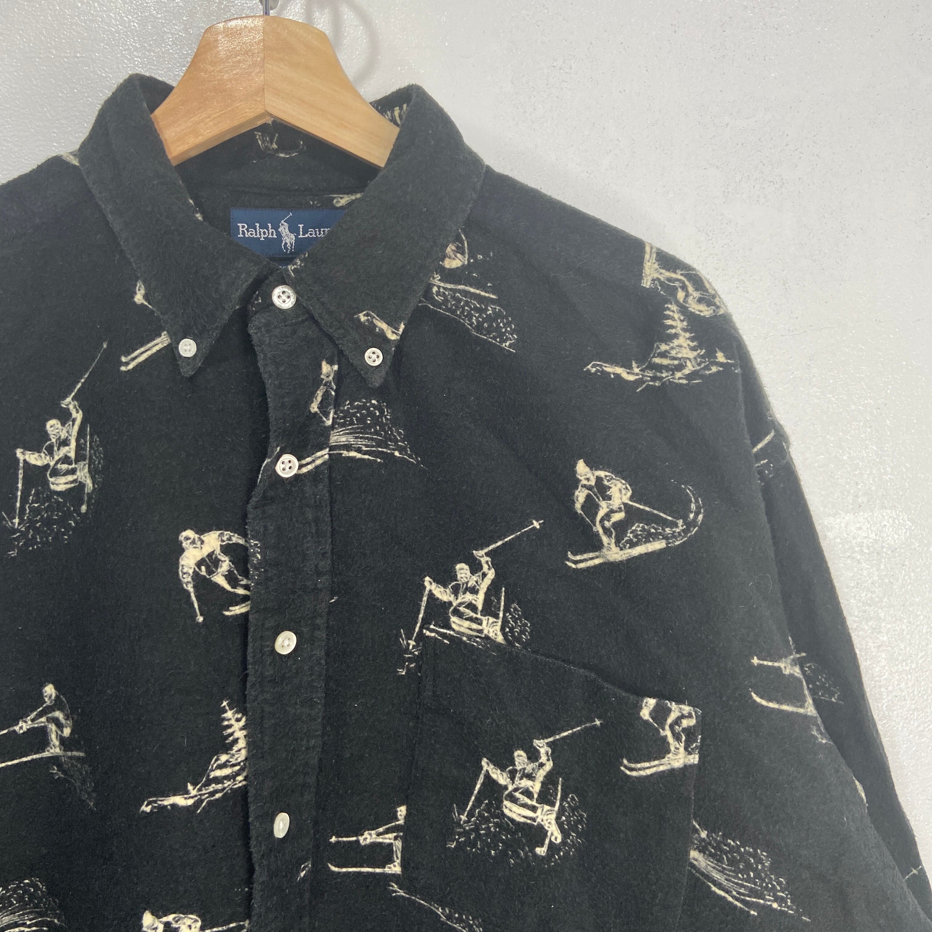 送料無料』Ralph lauren 90s スキー柄シャツ BIGSHIRT シャモア | 古着