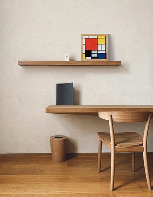 [額縁付き] 赤、青、黄のコンポジション ピート・モンドリアン アートポスター 223×223mm 天然木 ポスターフレーム 木製 絵画 名画 日本製 APFS110