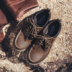 Brown Split Leather Derby Shoes / ブラウン スプリット レザー ダービー シューズ