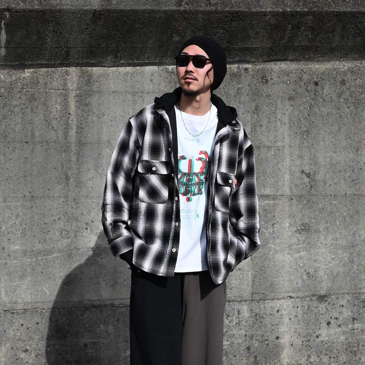 Leh / Hoodie Layered Shirts コーディネート