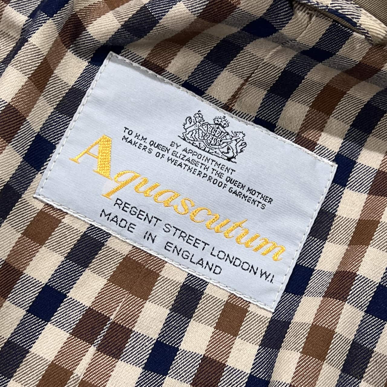 イングランド製 70s 80s Aquascutum Aqua5 アクアスキュータム ステンカラーコート /ベージュ系 メンズ ビンテージ