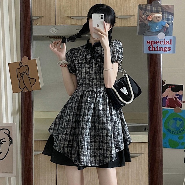 スリーブドレス サマーショートスカート 夏物 スーパーモール23023684774