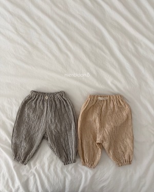 【予約/おまとめ割】mienbloomB(kids+250円) / check jogger pants