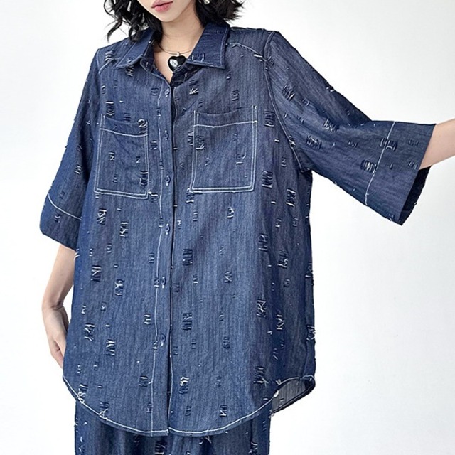 Niche design denim shirt　　　11150