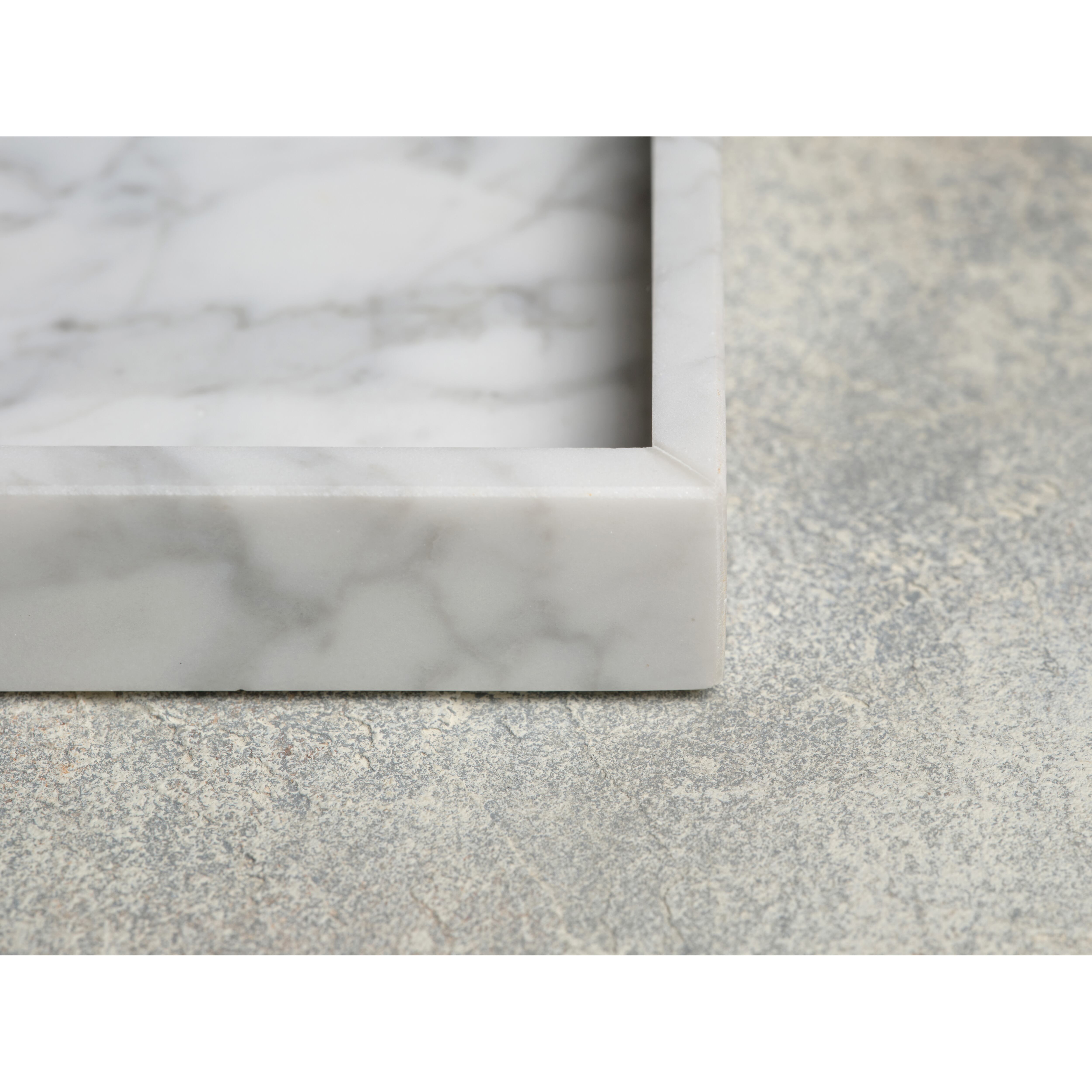 マーブルトレイ 天然大理石トレイ ビアンコカララ MARBLE TRAY - Bianco Carrara × Large | TOME HOME