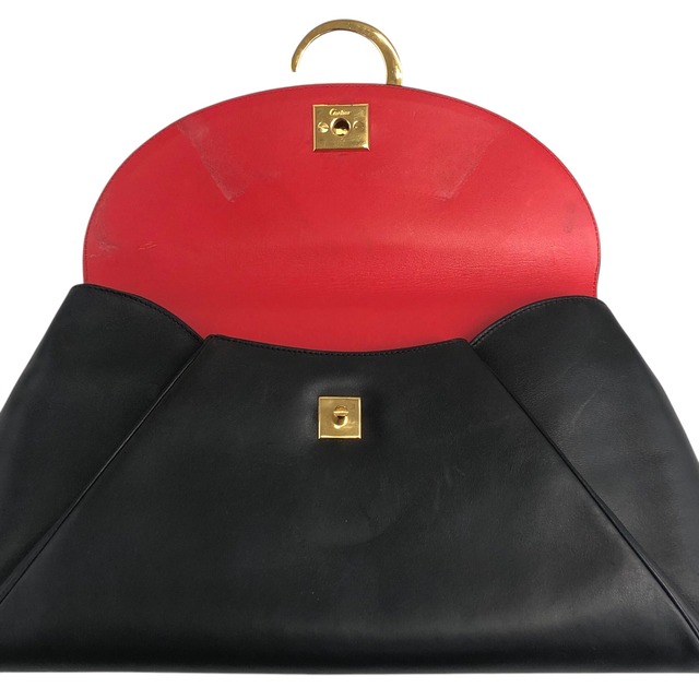 Cartier カルティエ クラッチバッグ ブラック パンテール レザー vintage ヴィンテージ オールド ym3cuj