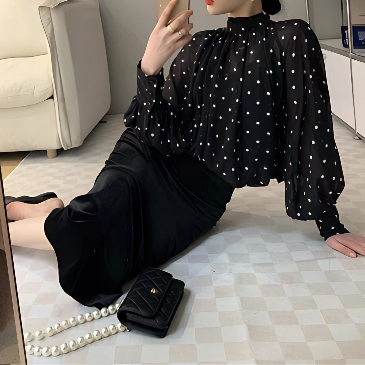 も*子様 DOT SHEER SHIRTS linkable も*子様 DOT SHEER SHIRTS linkable