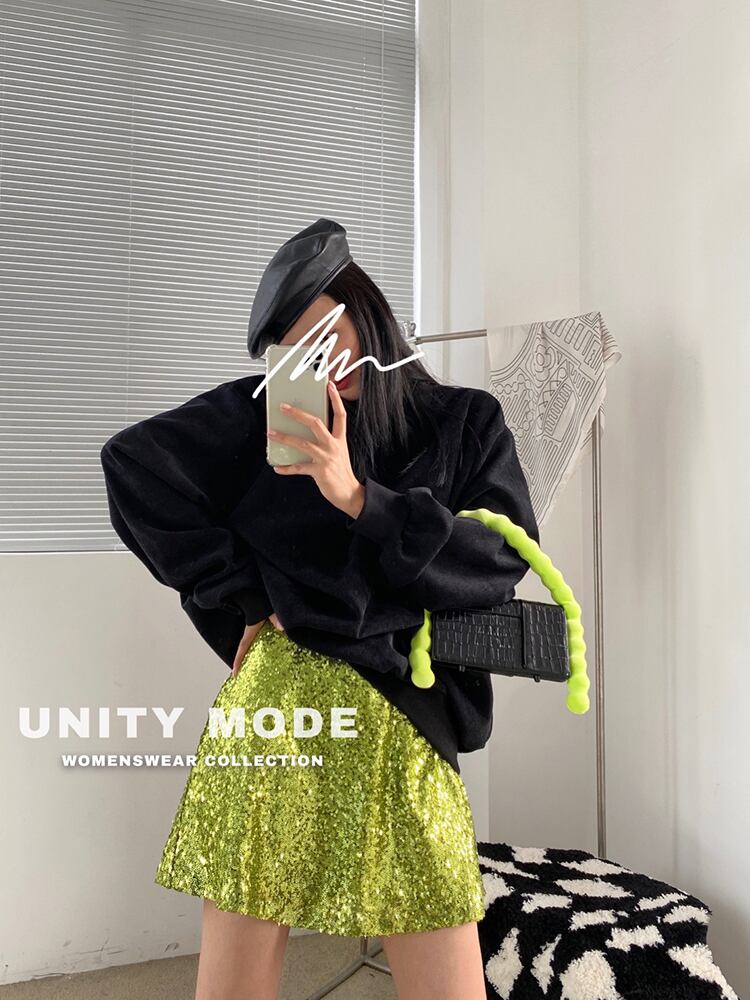 スタイルセーター レディースオータムルーズ薄手ラウンドネックプルオーバー ロング 秋物 Oネック ステッチ ビッグFスモールZ韓国58028630208