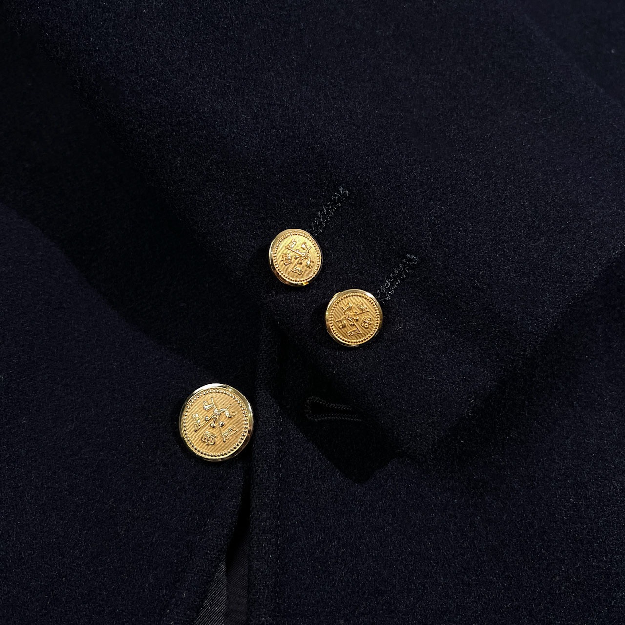 70s 80s VAN JAC ヴァンヂャケット 金ボタン 段返り3B フラノ ブレザー Mサイズ(170-87-75) /ネイビー/紺ブレ/メンズ/ビンテージ