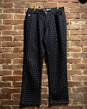 【Caka act3】90’s “GUESS” Monogram Pattern Vintage Denim Pants