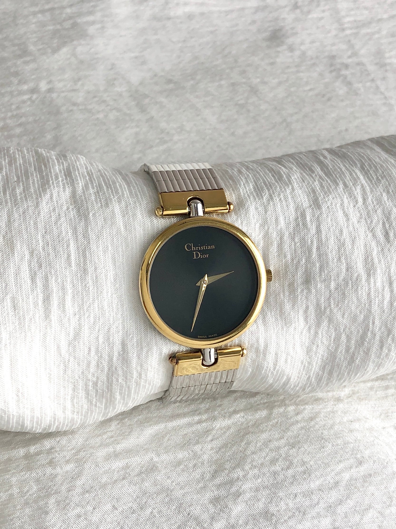 Christian Dior クリスチャン ディオール 腕時計 シルバー×ゴールド ステンレススチール 3026 クォーツ vintage ヴィンテージ オールド 3ztkba