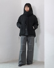 FOURAM - SEAMLESS SHORT DOWN :Black|シームレス/ショート丈/グースダウン700+