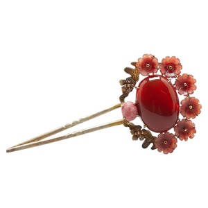 NASCHNKA ナスチェンカ 髪飾り・かんざし ゴールド レッド SV925 シルバー 瑪瑙 レディース 【中古】