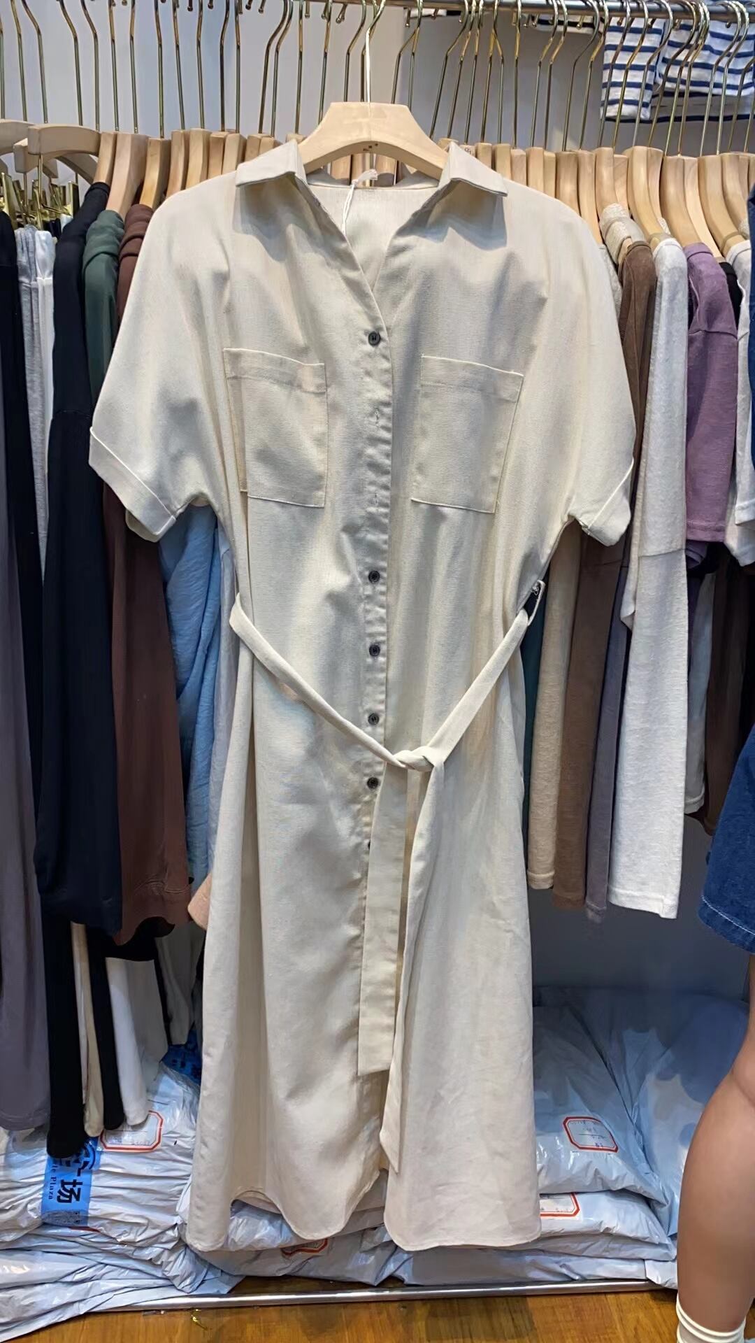 シンプルシャツワンピース　AJ33167-6162