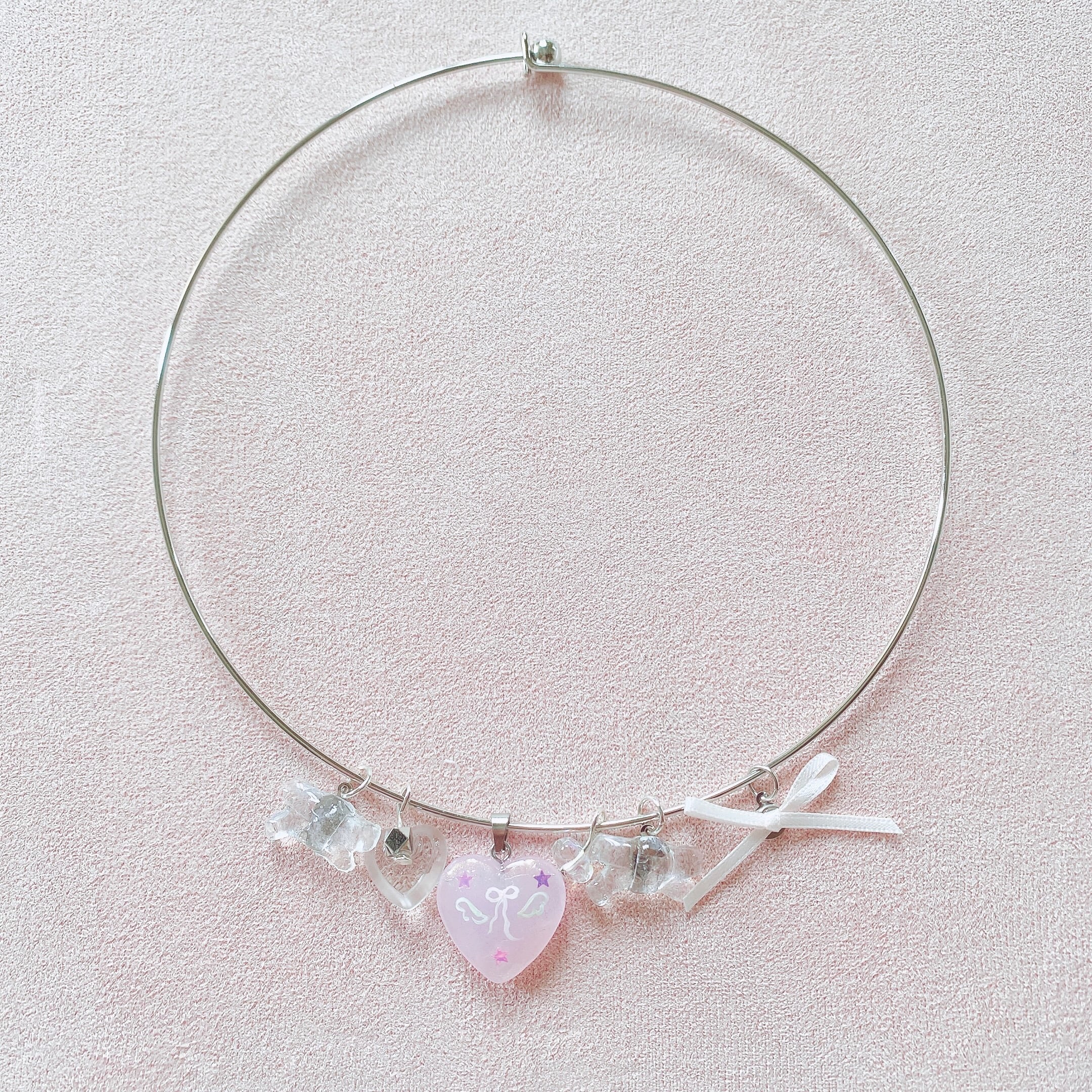 シルバーチョーカー　羽とりぼん