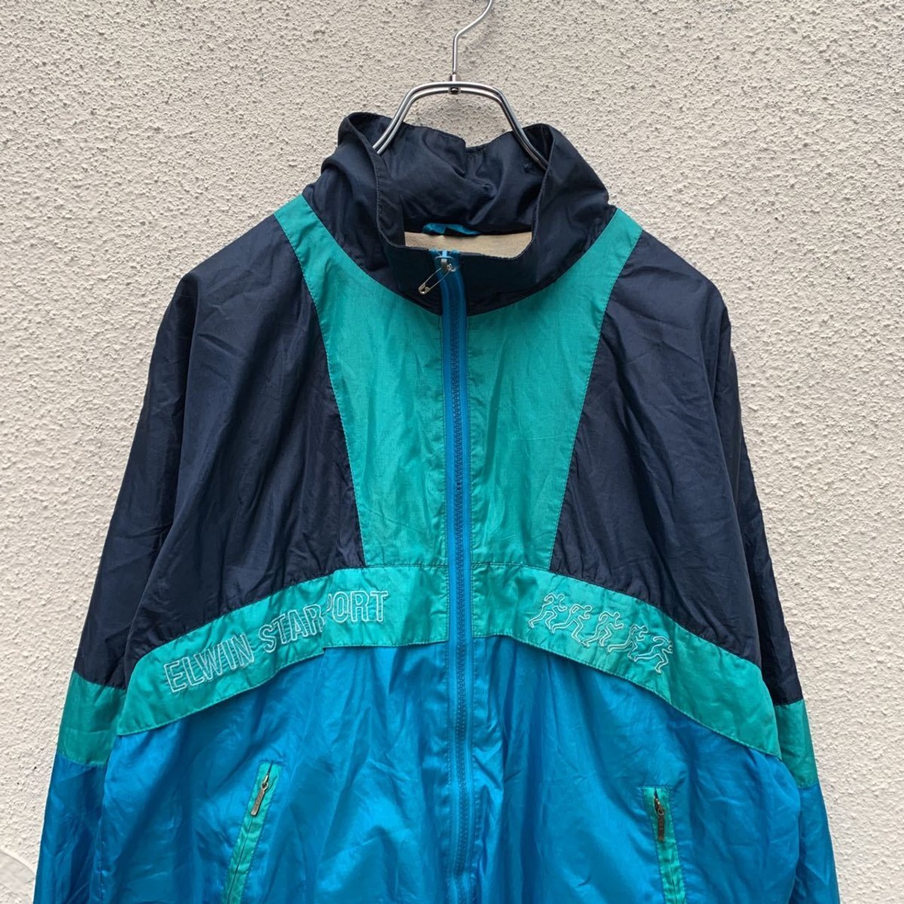 ジップアップ ナイロン ジャケット M ブルー グリーン ネイビー 