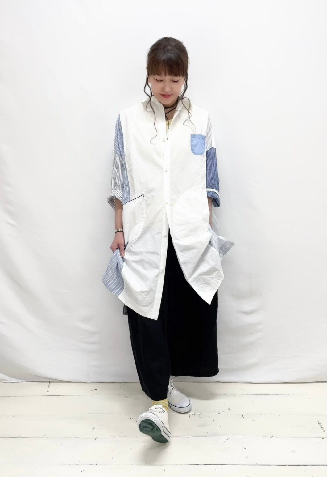 快晴堂】風をはらむ七分袖ロングシャツ / 62S-06 | syozikiya online shop
