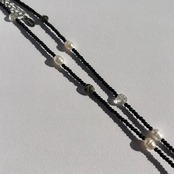 ［3色展開] 天然石 × パール ビーズネックレス ［SSN045］