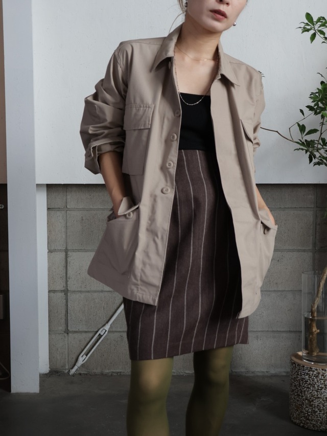 <vintage>military beige jacket