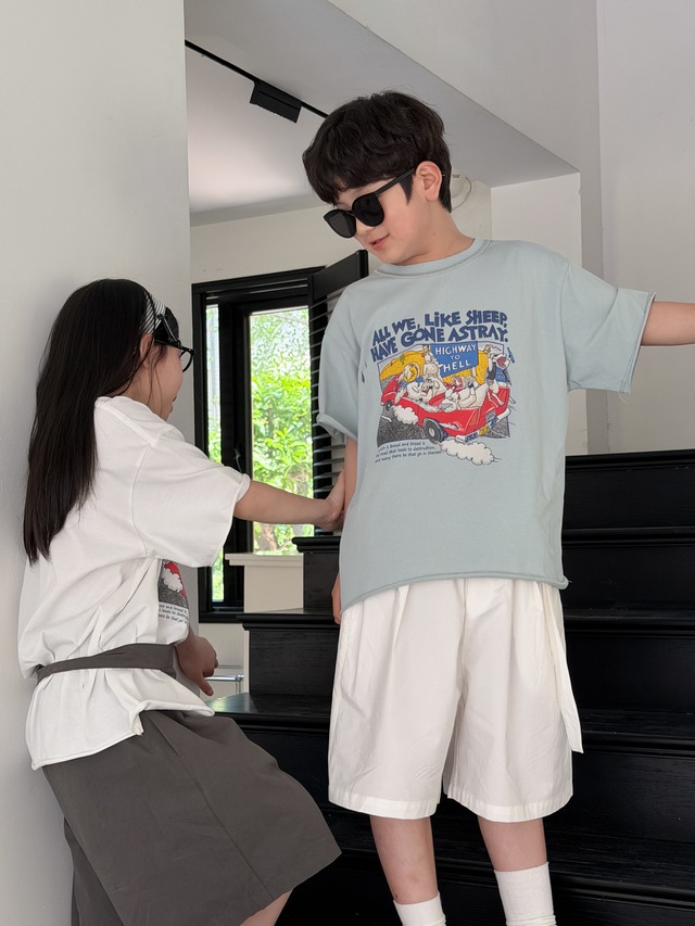 【KID】ゴーイングラムズプリント半袖Tシャツ - 19