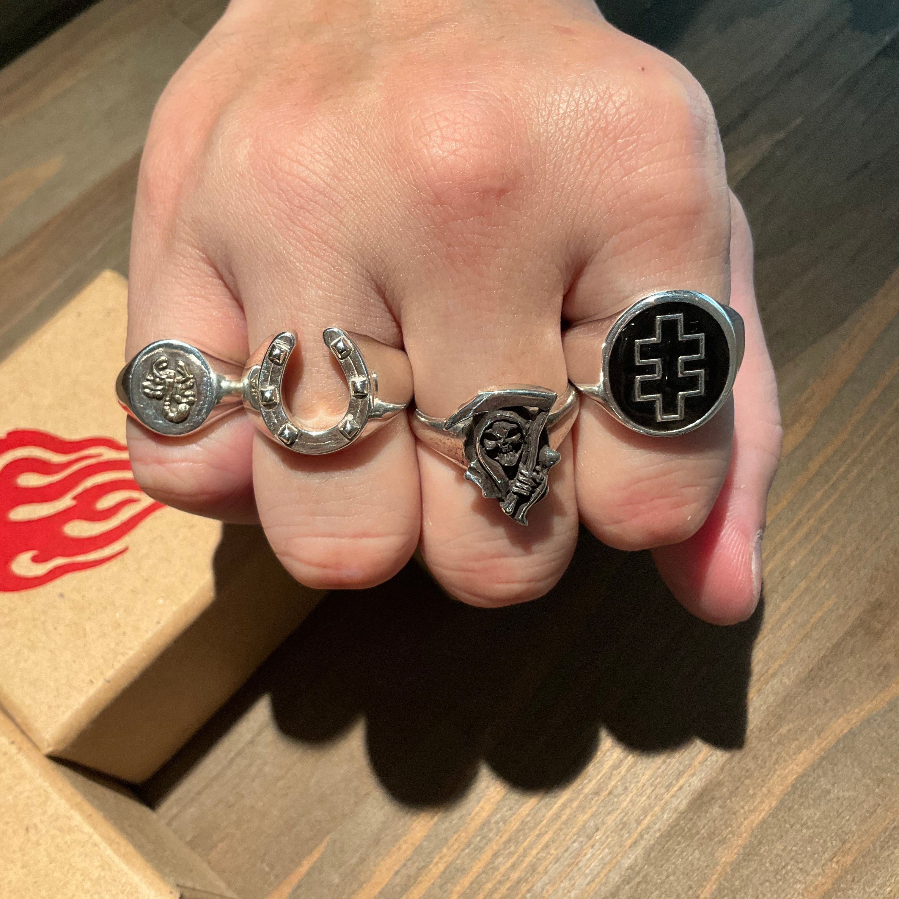 StaceyHare Jewellery Silver and Gold Scorpion Signet Ring