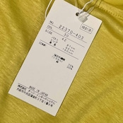 新品 タグ付き リネン混 CASTELBAJAC カステルバジャック フレンチスリーブ Tシャツ カットソー 42/イエロー レディース ゴルフ