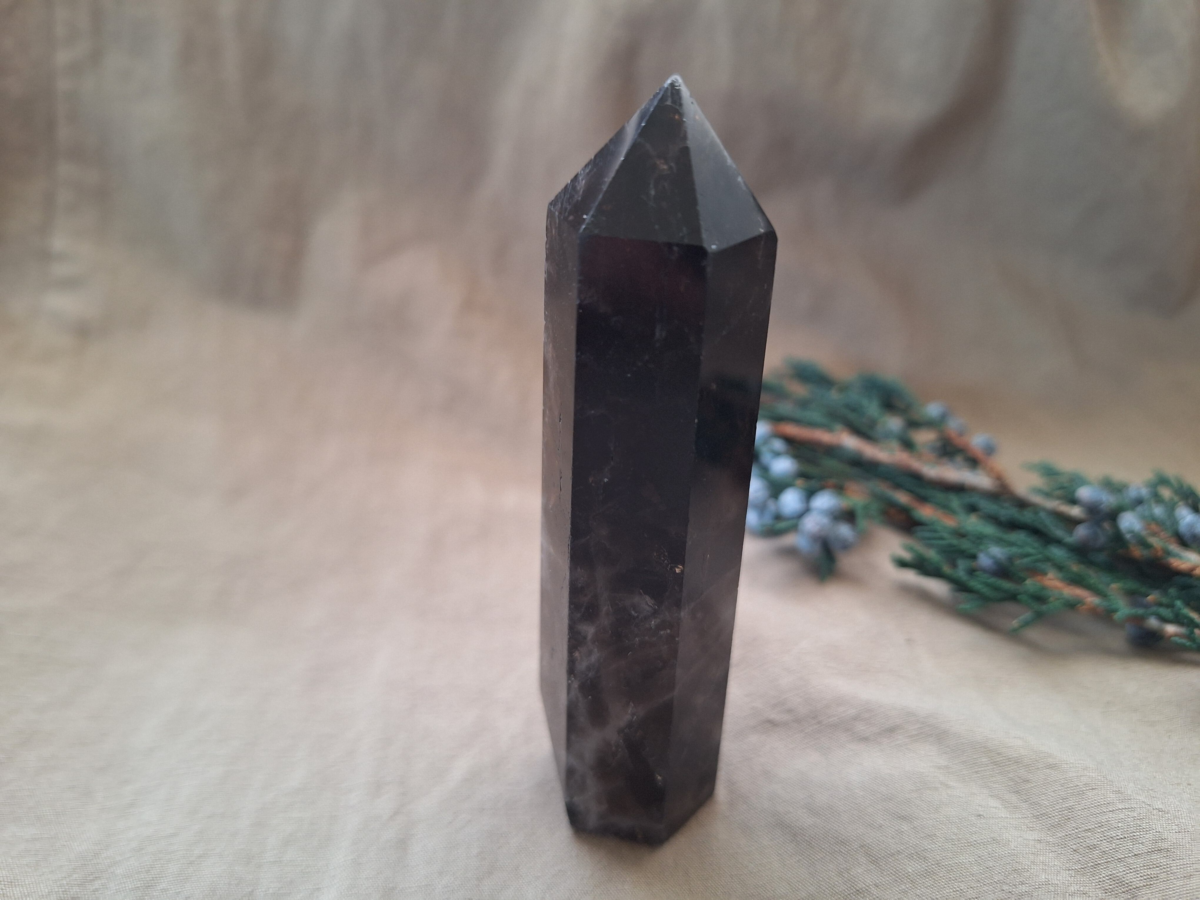 モリオン 六角柱 モリオン （黒水晶） 六角柱 ポイント （ 80～90g ） ⑫ | Clear