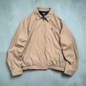 Ralph ラルフローレン ポリエステル スイングトップ ドリズラー スポーツジャケット クリームイエロー L 古着