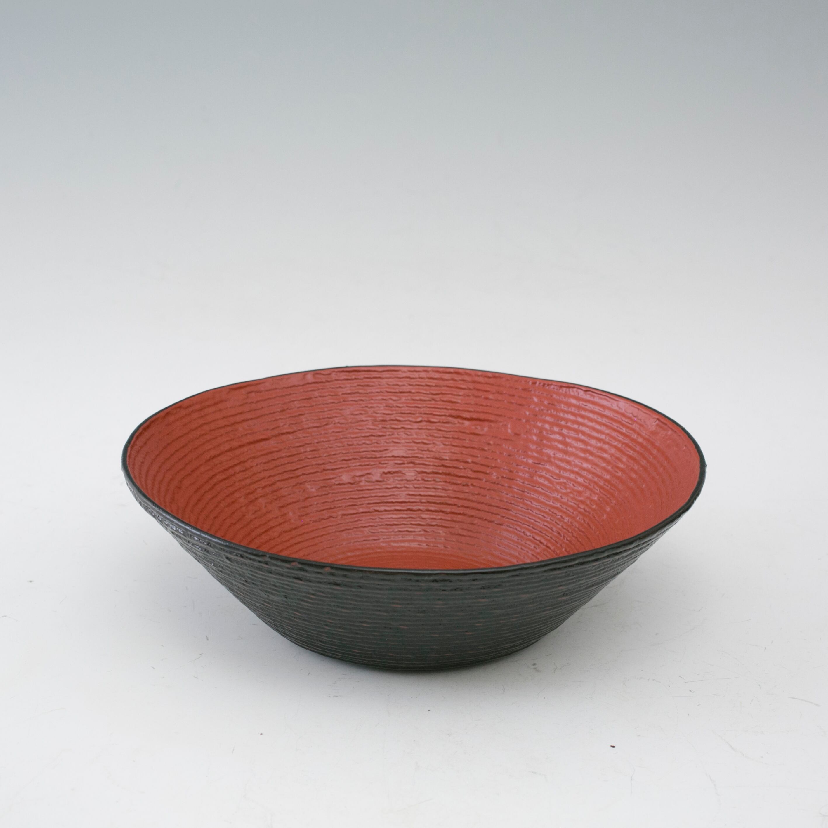 越前漆器 松田宝仙 縄漆 そば鉢 麺鉢 ペア 丼 一対 日展作家 福井の