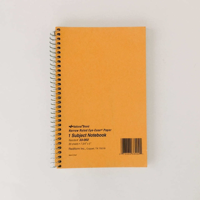 【SALE】 ナショナル ノートブック リングノート 黄色 アメリカ USA / 【SALE】 National Notebook 1 Subject Green Tint Wirebound Yellow 33002