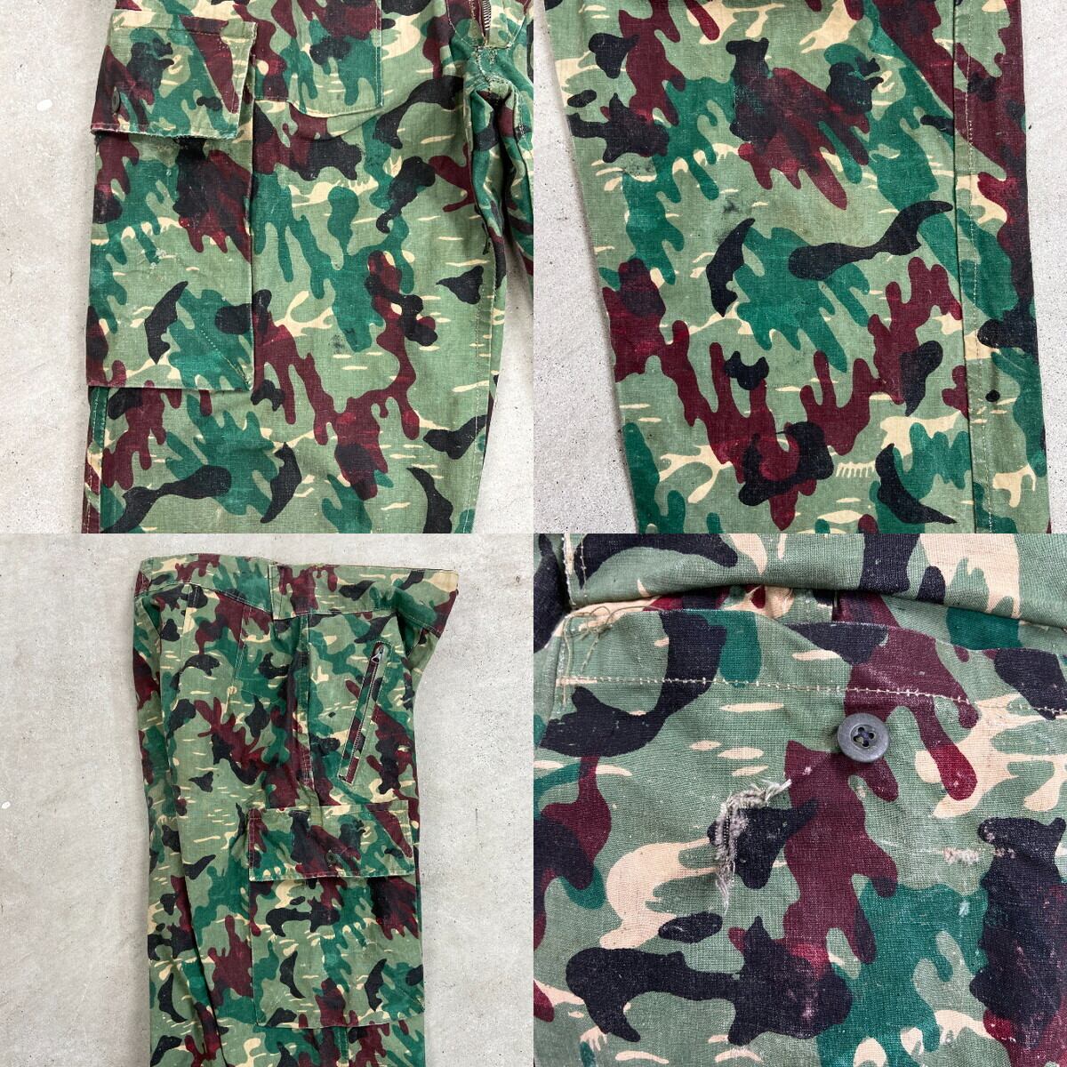 50〜60年代 スペイン軍 アメーバカモ リバーシブル フィールドパンツ