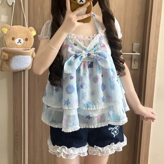 量産型セットアップ セットアップ リボン付き♪ ゆめかわ♡全2カラー