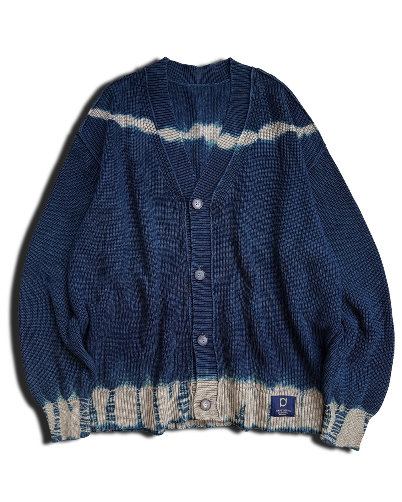 【3着限定販売 / 最短即日発送】藍染めタイダイニットカーディガン 荒川