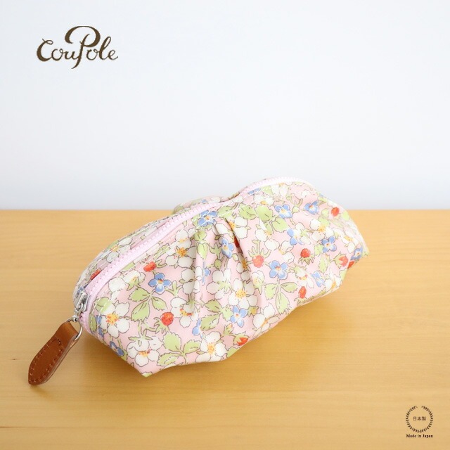 ［ネコポスOK］ CouPole( クーポール ) LIBERTY ギャザーポーチ ( PAYSANNE )【 リバティプリント 花柄 化粧ポーチ コスメポーチ 防水加工 日本製 】