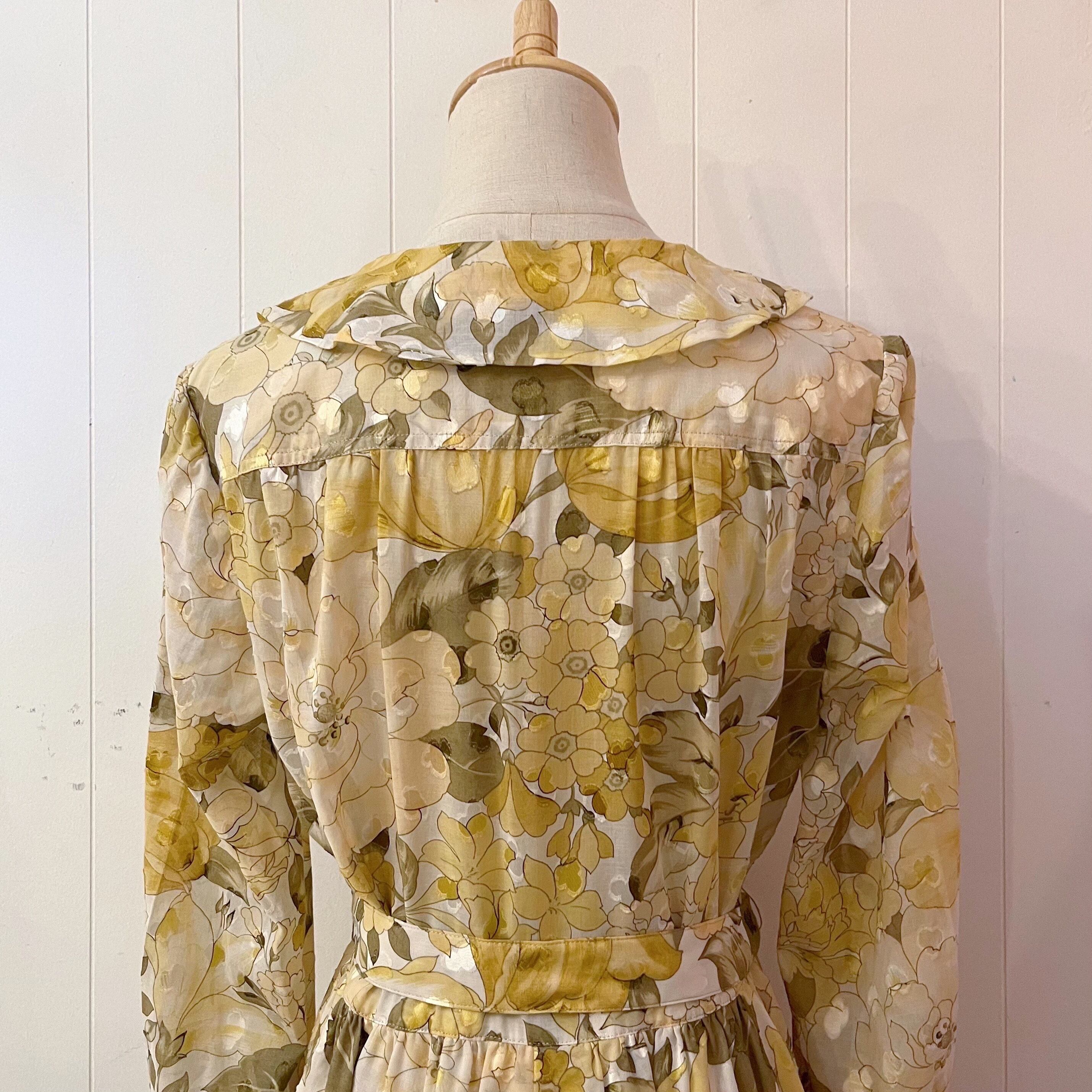 yellow sheer flower flare one-piece