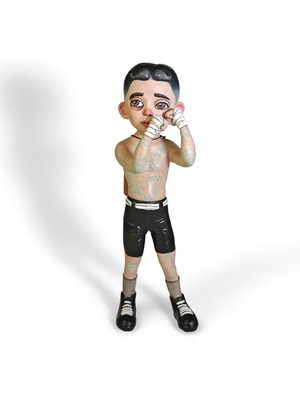 ヴィンテージ雑貨 All Pain No Gain Boxer Boy アートトイ フィギュア