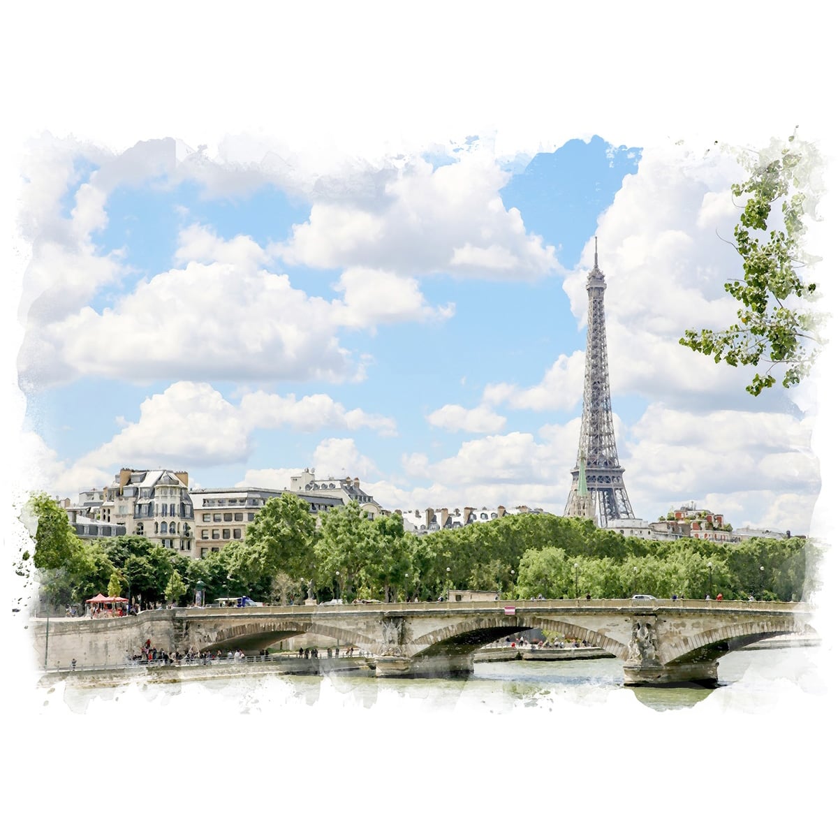 絵画 フランス 風景画 パリ セーヌ川とアレクサンドル3世橋 インテリア 