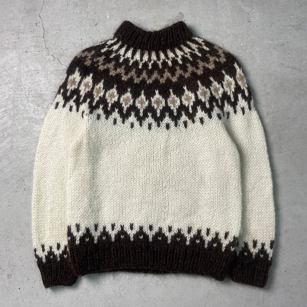 ノルディックニットセーター ハンドニット レディースM相当 古着