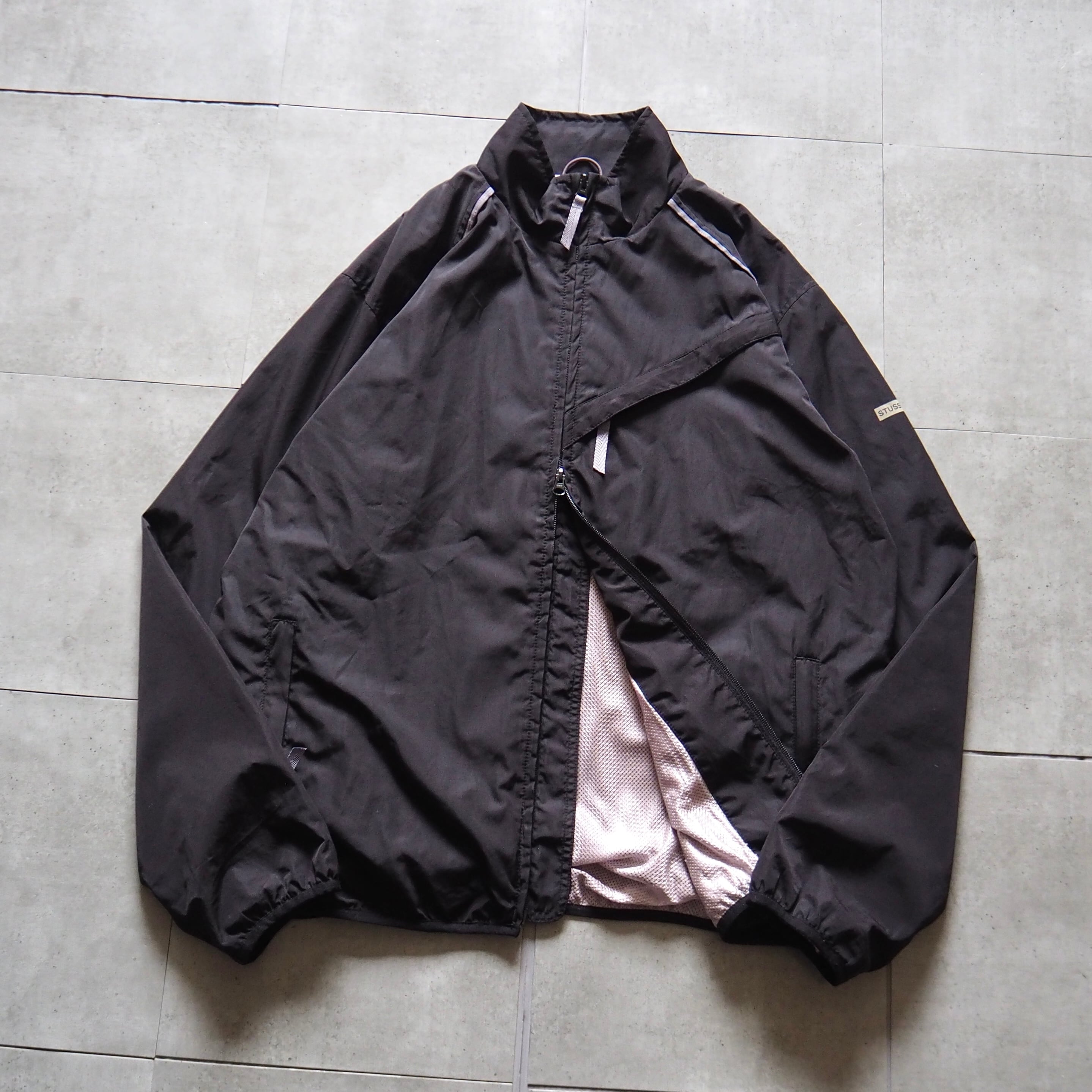 90s OLD STUSSY/Down Jacket/紺タグ/L/ダウンジャケット/刺繍ロゴ