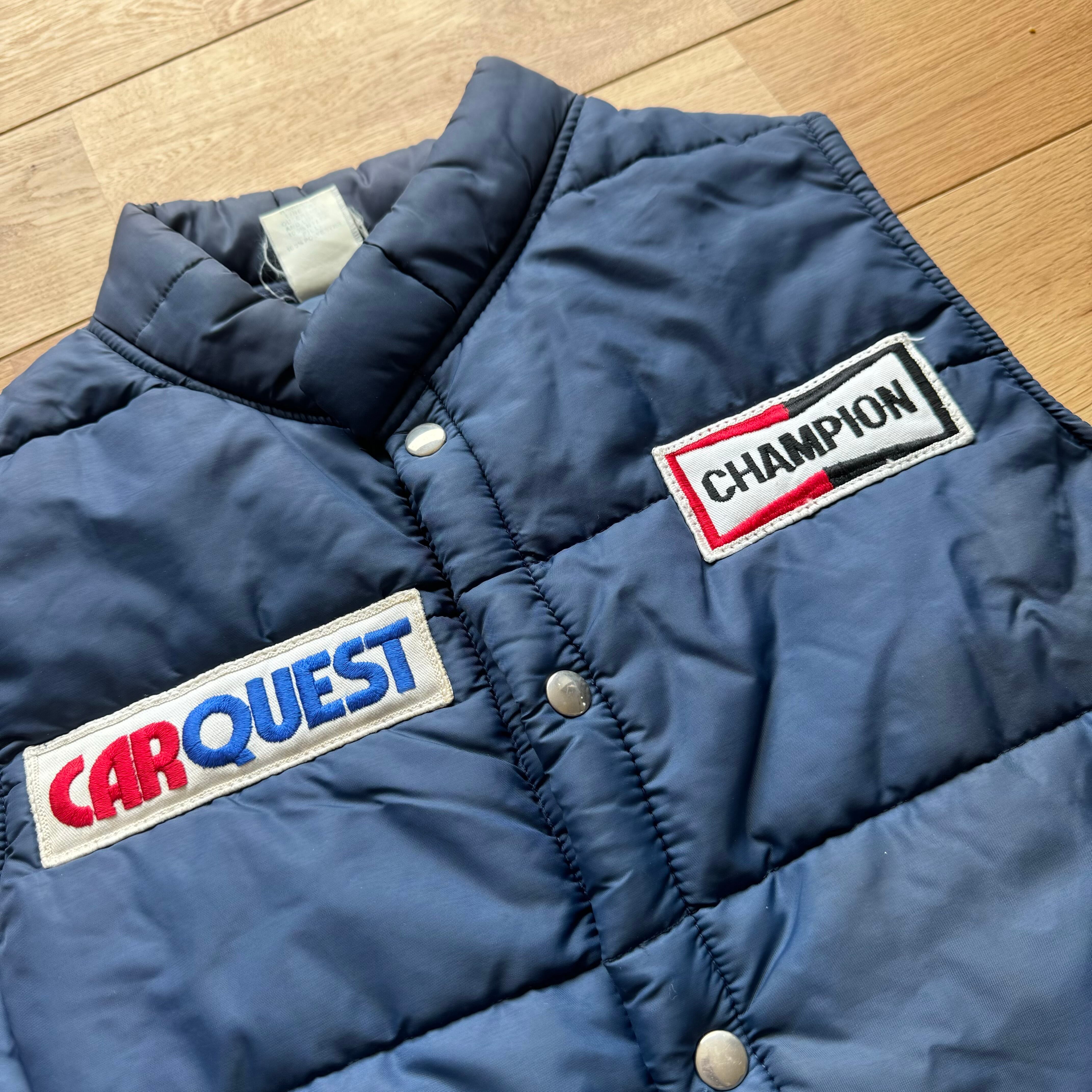Vintage “Champion Spark Plug x Carquest” Puffer Vest by Cap'N Jac