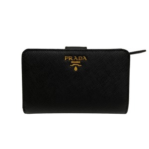 PRADA プラダ コンパクト財布 2つ折り サフィアーノレザー ブラック 9138-18047