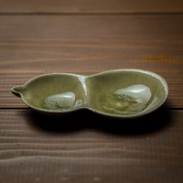 灰釉 瓢箪豆皿（薬味皿・小皿・醤油皿）／阿部 恵里