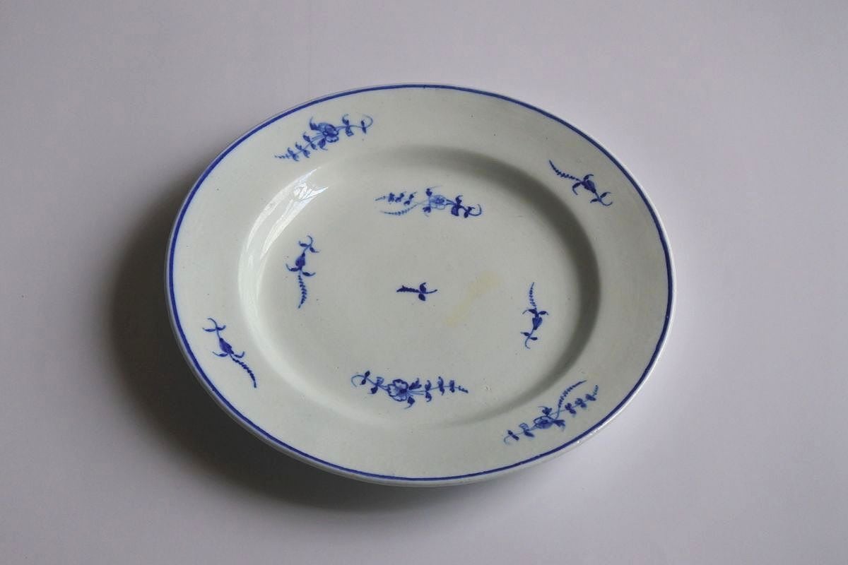 18th C. Antique Belgian Plate, Tournai C | antiquesoval