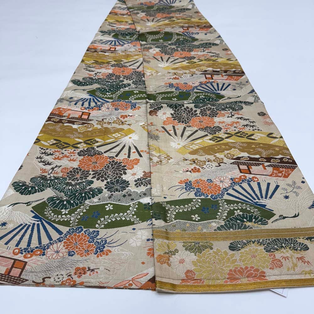 丸帯 アンティーク ヴィンテージ 全通 金帯 394cm 花嫁衣装 貸衣装 中古 リサイクル 結婚式 婚礼 着付け 舞台 きもの 着物 5109