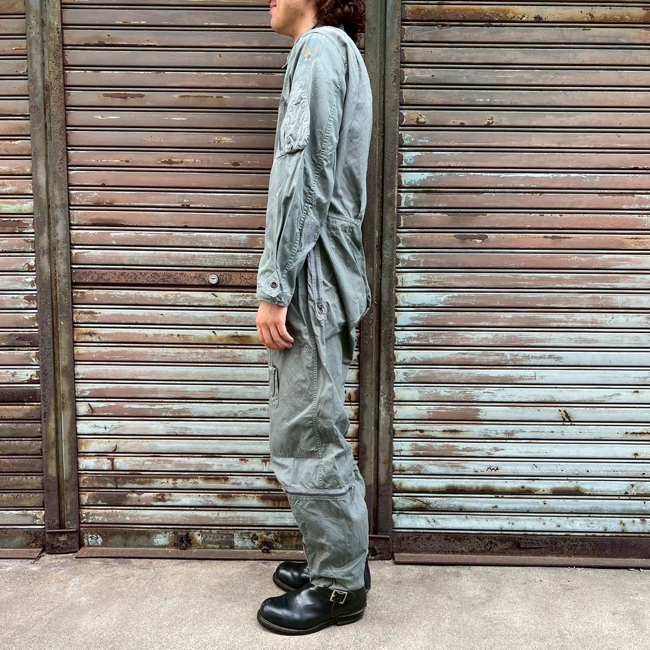 美品◎US AIR FORCE 戦闘車両乗員用カバーオール ツナギ デジタルカモ 50s USAF K-2B エアフォース ライト フライング カバーオール L